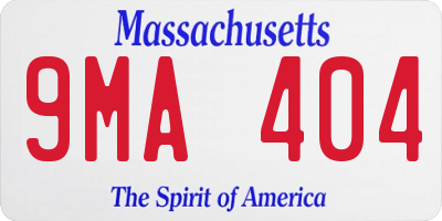 MA license plate 9MA404