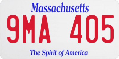 MA license plate 9MA405