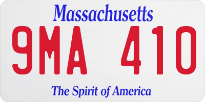 MA license plate 9MA410