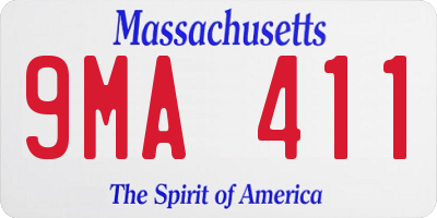 MA license plate 9MA411