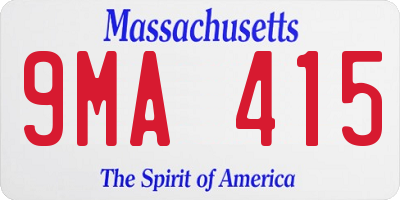 MA license plate 9MA415