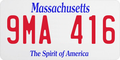 MA license plate 9MA416