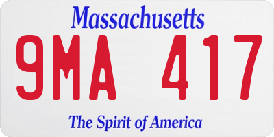 MA license plate 9MA417
