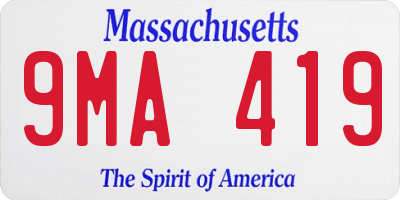 MA license plate 9MA419