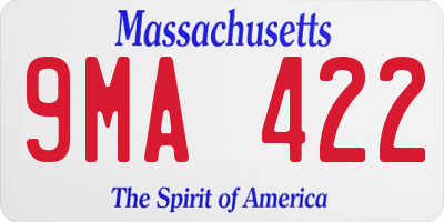 MA license plate 9MA422