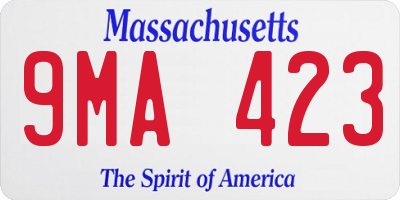 MA license plate 9MA423