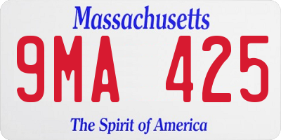MA license plate 9MA425