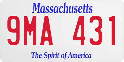 MA license plate 9MA431