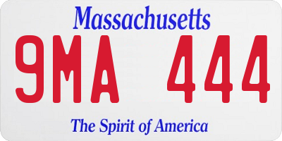 MA license plate 9MA444