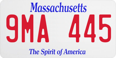 MA license plate 9MA445