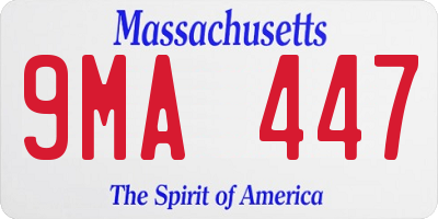 MA license plate 9MA447