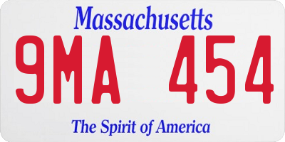 MA license plate 9MA454