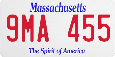 MA license plate 9MA455