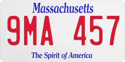 MA license plate 9MA457