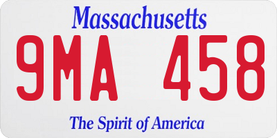 MA license plate 9MA458