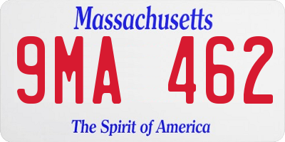 MA license plate 9MA462