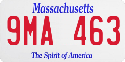 MA license plate 9MA463