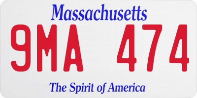 MA license plate 9MA474