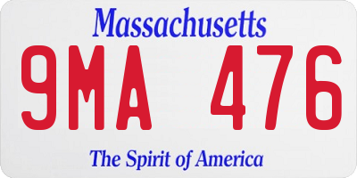 MA license plate 9MA476
