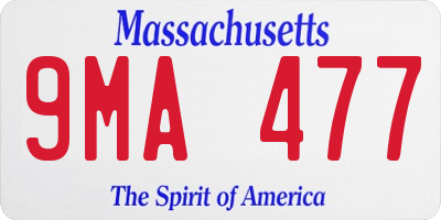 MA license plate 9MA477
