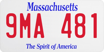 MA license plate 9MA481