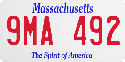 MA license plate 9MA492
