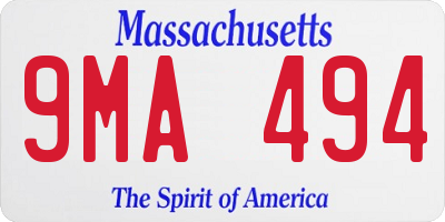 MA license plate 9MA494