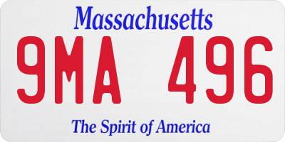 MA license plate 9MA496