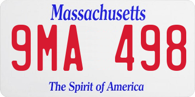 MA license plate 9MA498