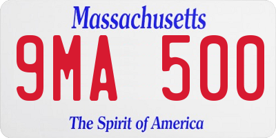 MA license plate 9MA500