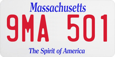 MA license plate 9MA501