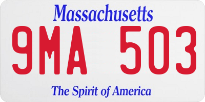 MA license plate 9MA503