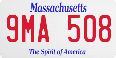 MA license plate 9MA508