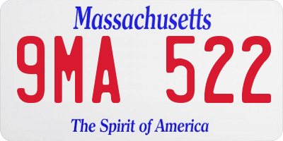 MA license plate 9MA522