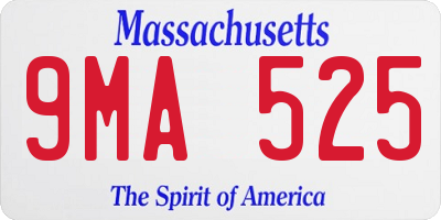 MA license plate 9MA525
