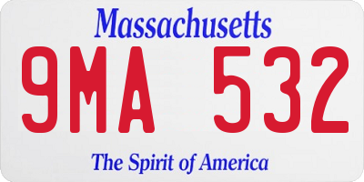 MA license plate 9MA532