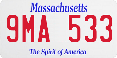MA license plate 9MA533