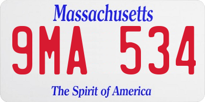 MA license plate 9MA534