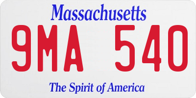 MA license plate 9MA540