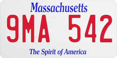 MA license plate 9MA542