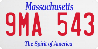 MA license plate 9MA543