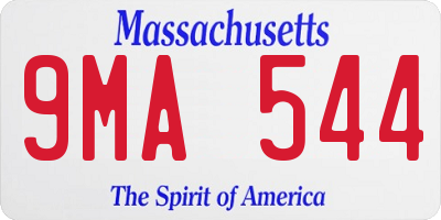 MA license plate 9MA544
