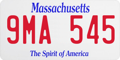 MA license plate 9MA545