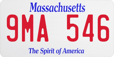 MA license plate 9MA546