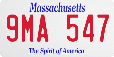 MA license plate 9MA547