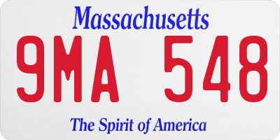MA license plate 9MA548