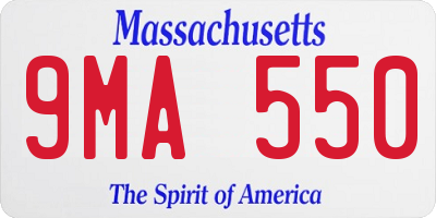 MA license plate 9MA550