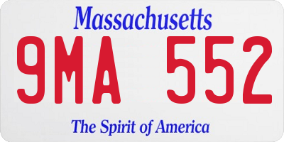MA license plate 9MA552