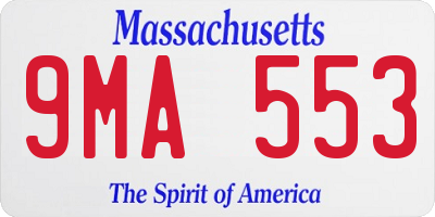 MA license plate 9MA553
