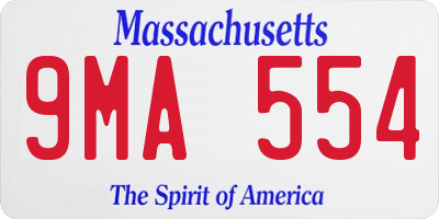MA license plate 9MA554